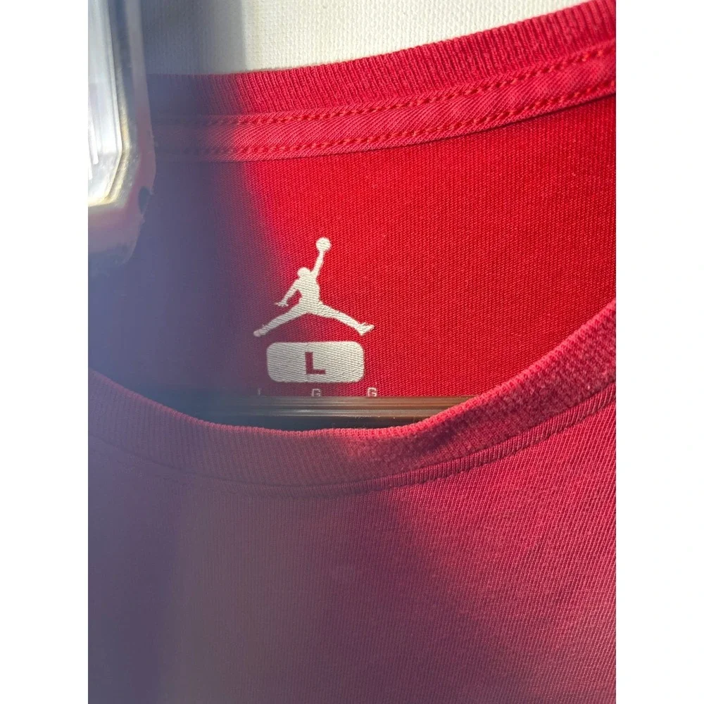 Jordan‎ Dri-FIT T-Shirt Red Jumpman Logo Graphic Mens Large L Nike MJ